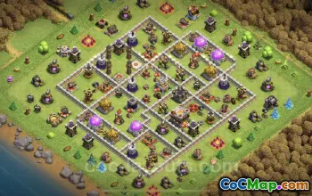 TH11 Hybrid Base Copy for Trophy Defense - Clash of Clans #20301