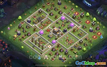 TH11 Hybrid Farming Base with Link - Clash of Clans Design #20246