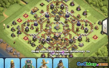 town hall 11, trophy/war/hybrid base layout #35138