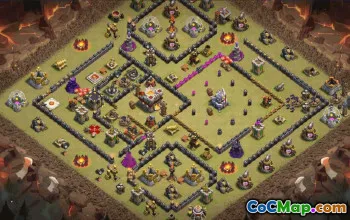 town hall 11, trophy/war base layout #34101