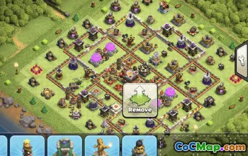 town hall 11, trophy/war base layout #34382