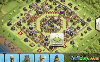 town hall 11, trophy/war base layout #34827