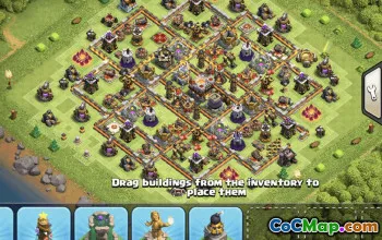 town hall 11, trophy/war base layout #34839