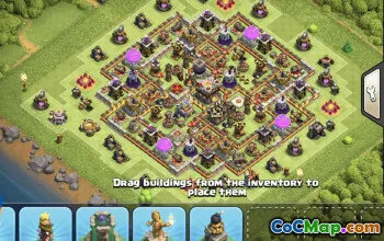 town hall 11, trophy/war base layout #35254