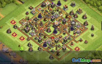 town hall 11, trophy/war base layout #35698