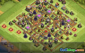town hall 11, trophy/war base layout #36041