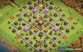 town hall 11, trophy/war base layout #37048