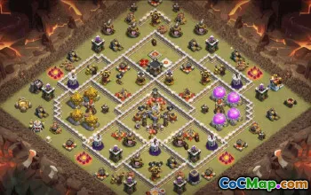 town hall 11, trophy/war base layout #37050