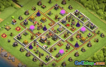 town hall 11, trophy/war base layout #37759