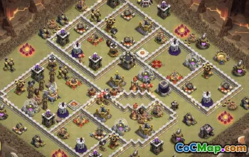 town hall 11, trophy/war base layout #38214