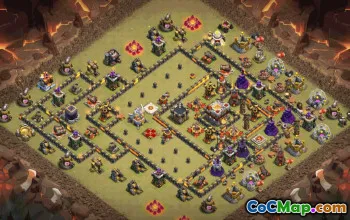 town hall 11, trophy/war base layout #38457