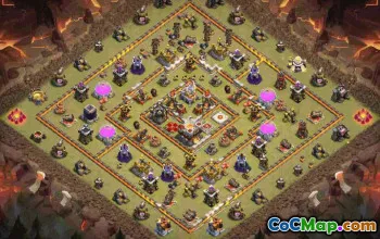 town hall 11, trophy/war base layout #38497