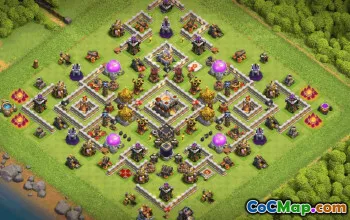 town hall 11, trophy/war base layout #38517