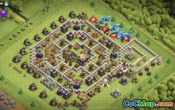 town hall 11, trophy/war base layout #38568