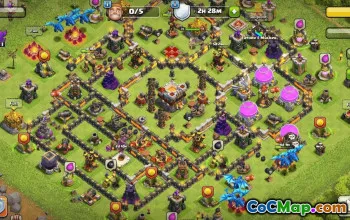 town hall 11, trophy/war base layout #38613