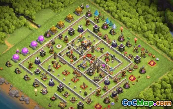 town hall 11, trophy/war base layout #38706