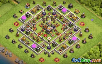 town hall 11, trophy/war base layout #38714