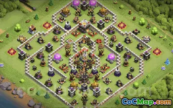 town hall 11, trophy/war base layout #38945