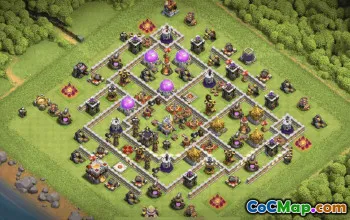 town hall 11, trophy/war base layout #39006