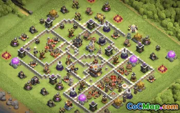 town hall 11, trophy/war base layout #39058