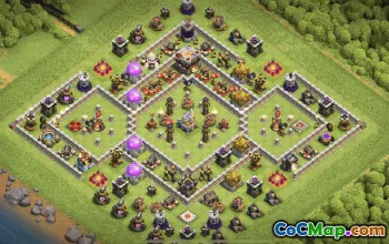 town hall 11, trophy/war base layout #39091