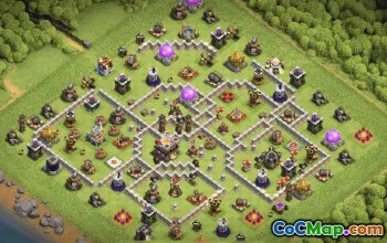town hall 11, trophy/war base layout #39093