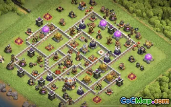 town hall 11, trophy/war base layout #39289