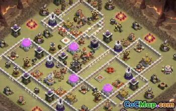 town hall 11, trophy/war base layout #40112