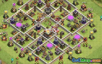 town hall 11, trophy/war base layout #40151