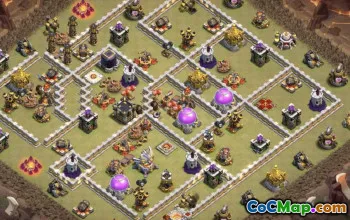 town hall 11, trophy/war base layout #40378
