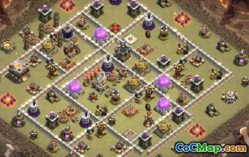 town hall 11, trophy/war base layout #40380