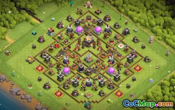 town hall 11, trophy/war base layout #40597
