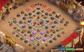 town hall 11, trophy/war base layout #40910