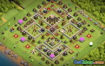 town hall 11, trophy/war base layout #41082