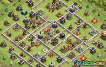 town hall 11, trophy/war base layout #41097