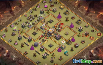 town hall 11, trophy/war base layout #41357