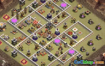 town hall 11, trophy/war base layout #41654