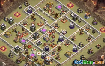 town hall 11, trophy/war base layout #41909