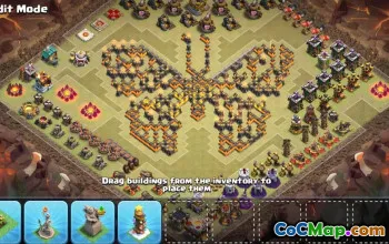 town hall 11, trophy/war base layout #42939