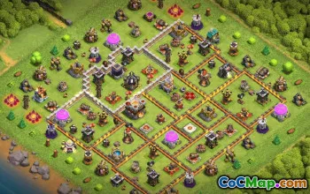 town hall 11, trophy/war base layout #42976