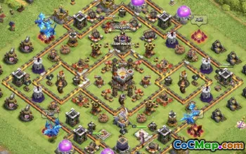 town hall 11, trophy/war base layout #43000