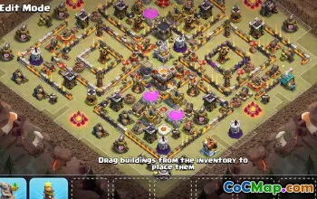 town hall 11, trophy/war base layout #43030