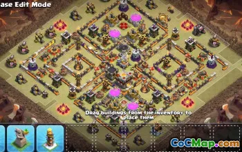 town hall 11, trophy/war base layout #43037