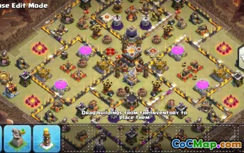 town hall 11, trophy/war base layout #43082