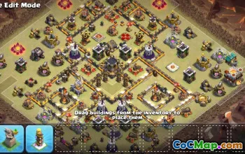 town hall 11, trophy/war base layout #43216