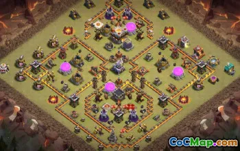 town hall 11, trophy/war base layout #43314