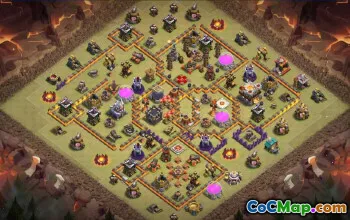 town hall 11, trophy/war base layout #43393