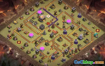 town hall 11, trophy/war base layout #43395