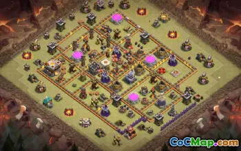 town hall 11, trophy/war base layout #43396