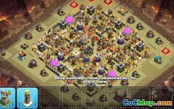 town hall 11, trophy/war base layout #43456